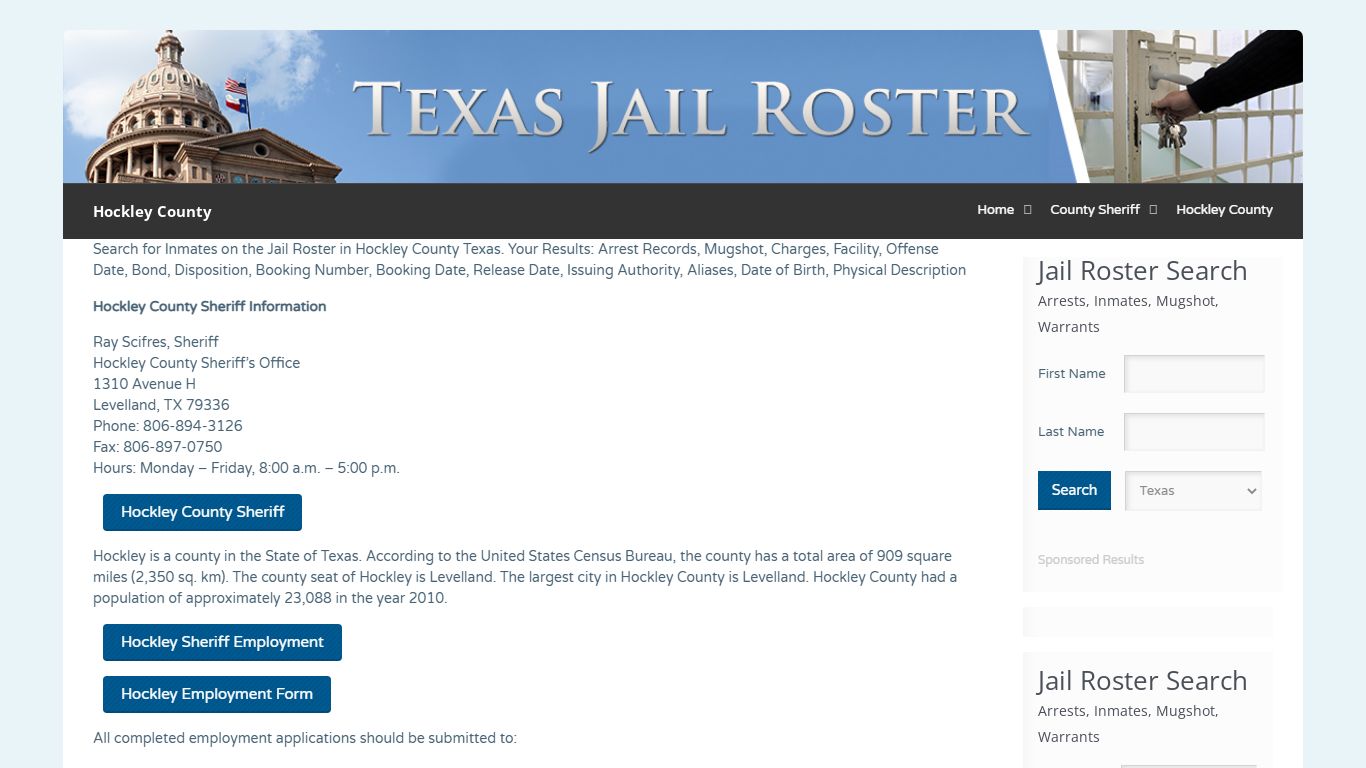 Hockley County | Jail Roster Search